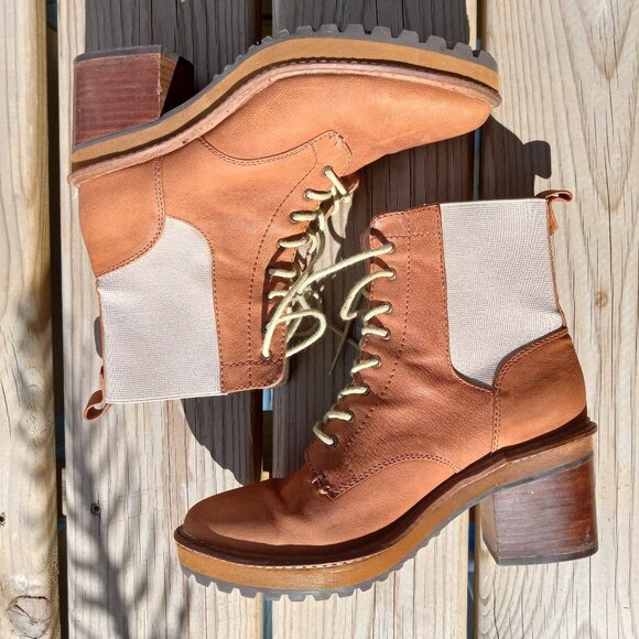 Kelsi Dagger Parkway Lace Up Leather Ankle Booties - Picture 2 of 10